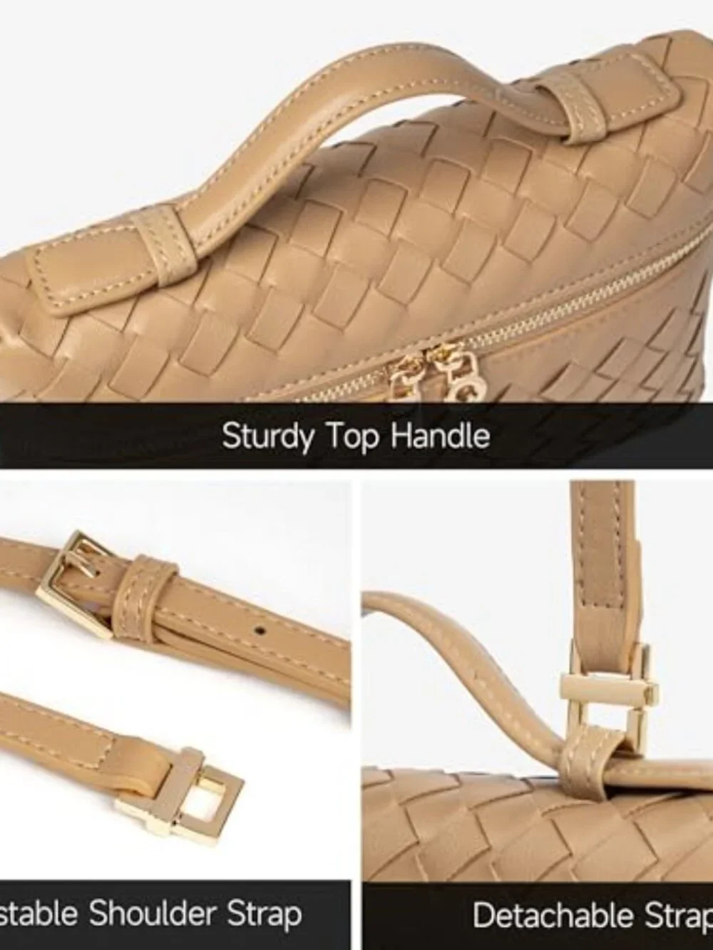 Vegan Leather Crossbody Bag Convertible Clutch Top Handle Purse Designer
